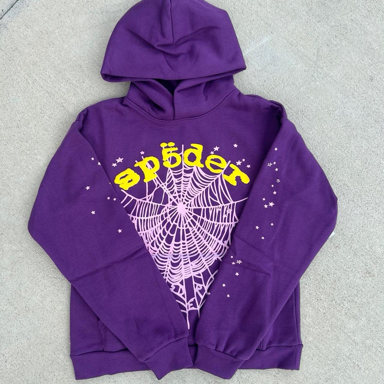 P0 (1) Spider Worldwide Men's Purple Hoodie - Image 1