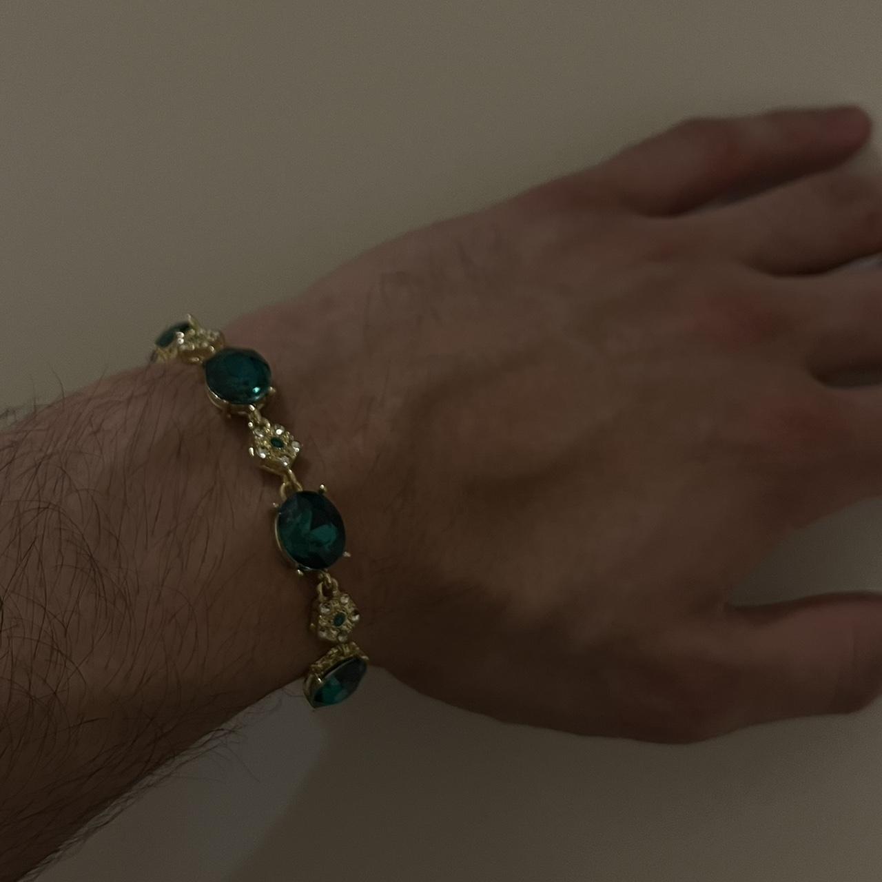 P0 Green rhinestone bracelet - Image 1