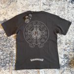 Chrome Hearts Men's Black and Grey T-shirt