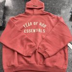 Fear of God Men's Burgundy and Red Hoodie - Image 2