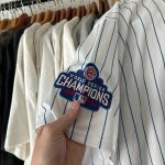 Majestic Athletic Men's White and Blue Top - Image 5