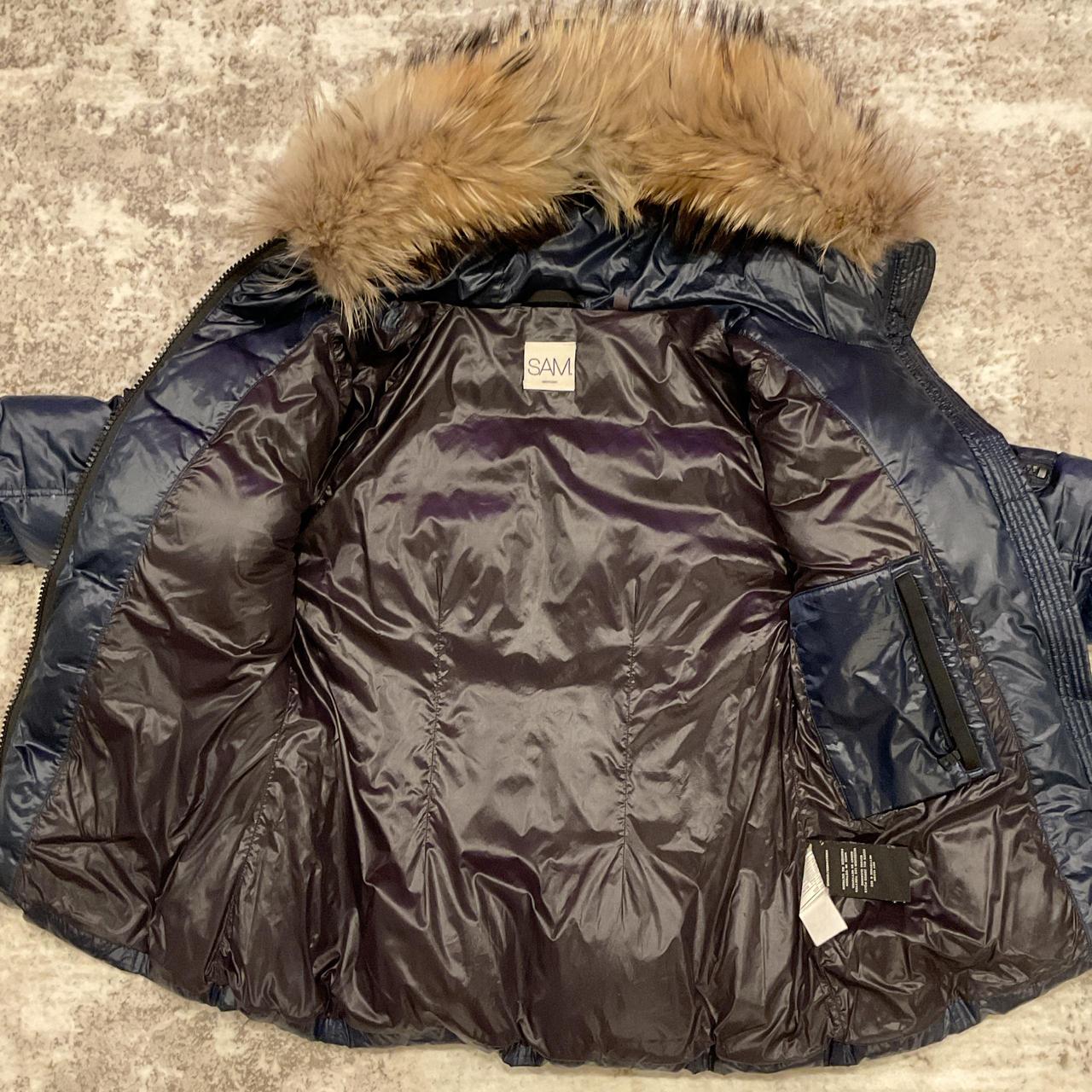 P0 SAM Women's Navy and Blue Jacket - Image 1