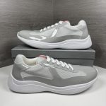 Prada Men's Grey and White Trainers