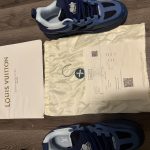 Louis Vuitton Men's Blue and Navy Trainers - Image 2