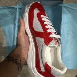 Prada Men's Red Trainers - Image 4