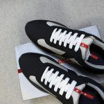 Prada Men's Black and Grey Trainers - Image 5