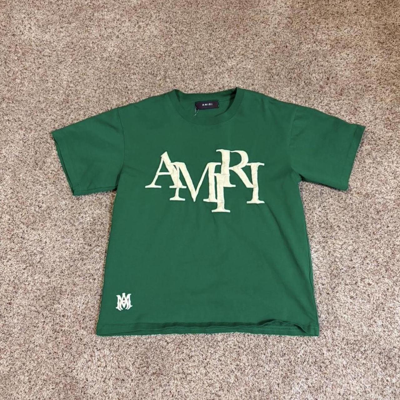 P0 Amiri Men's Green T-shirt - Image 1