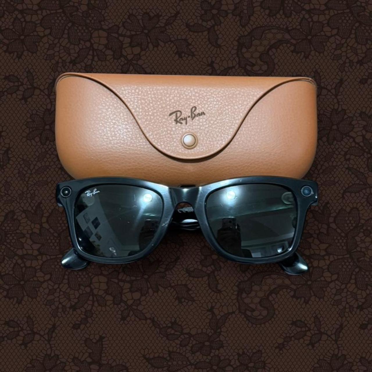 P0 Ray-Ban Men's Black and Brown Sunglasses - Image 1