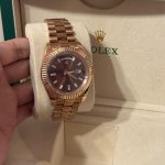 Men's Brown and Gold Watch - Image 3