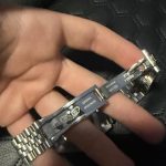 Men's Silver and Pink Watch - Image 5