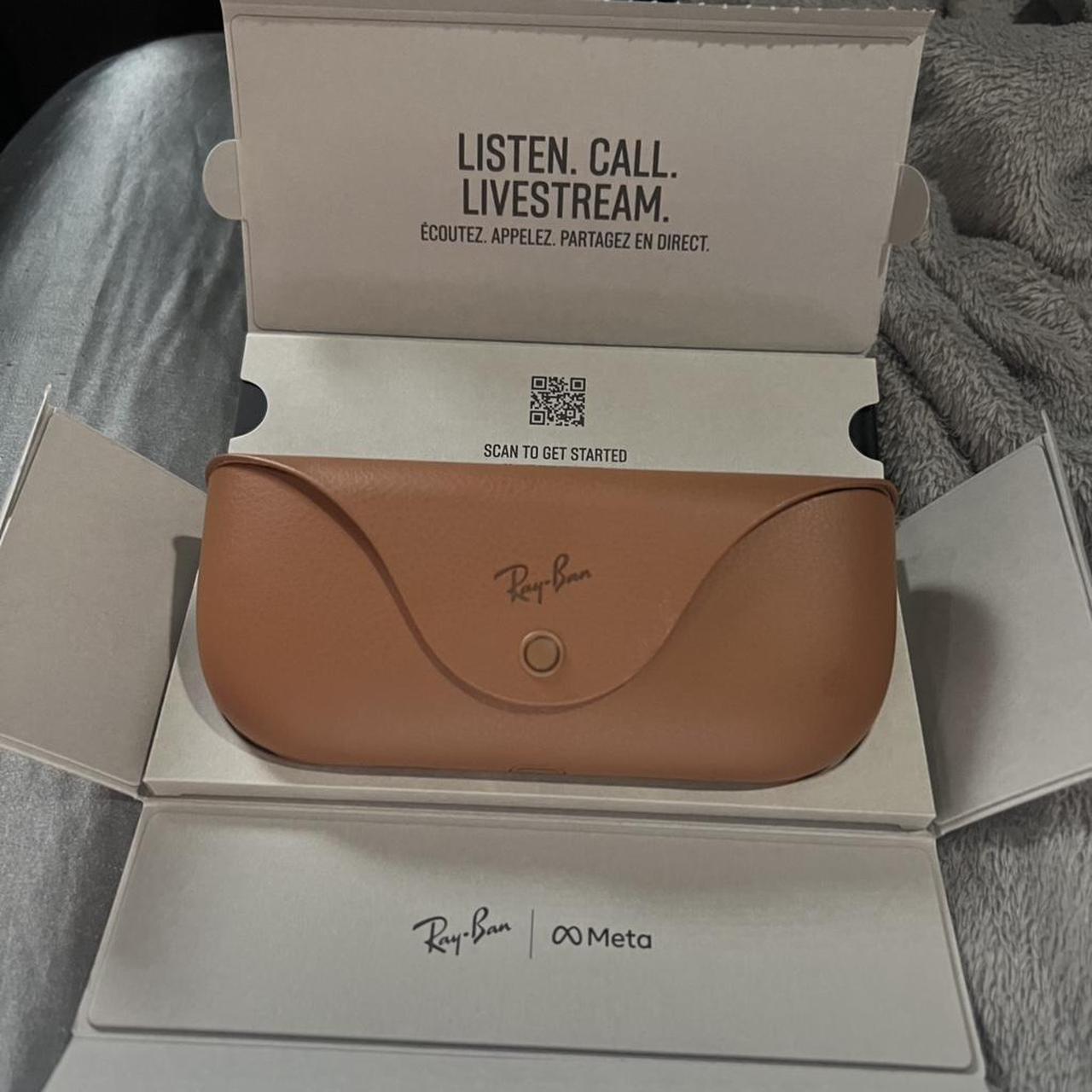 P0 (5) Ray-Ban Men's Brown and Tan Sunglasses - Image 1