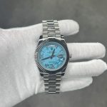 Men's Silver and Blue Watch