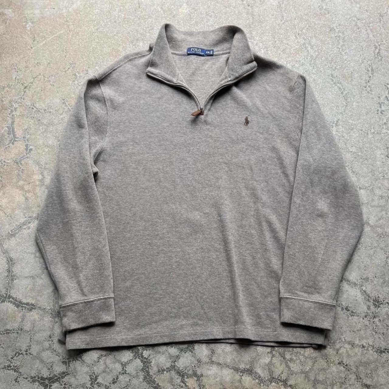 P0 Polo Ralph Lauren Men's Grey and Brown Sweatshirt - Image 1
