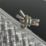 Bottega Veneta Knot Intrecciato Metallic Leather Clutch - Image 3