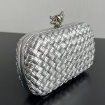 Bottega Veneta Knot Intrecciato Metallic Leather Clutch - Image 2