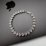 Silver diamond embedded heart bracelet - Image 2