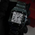 Men's Silver and Black Watch - Image 4