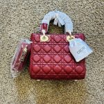 Red Dior Lady Dior handbag