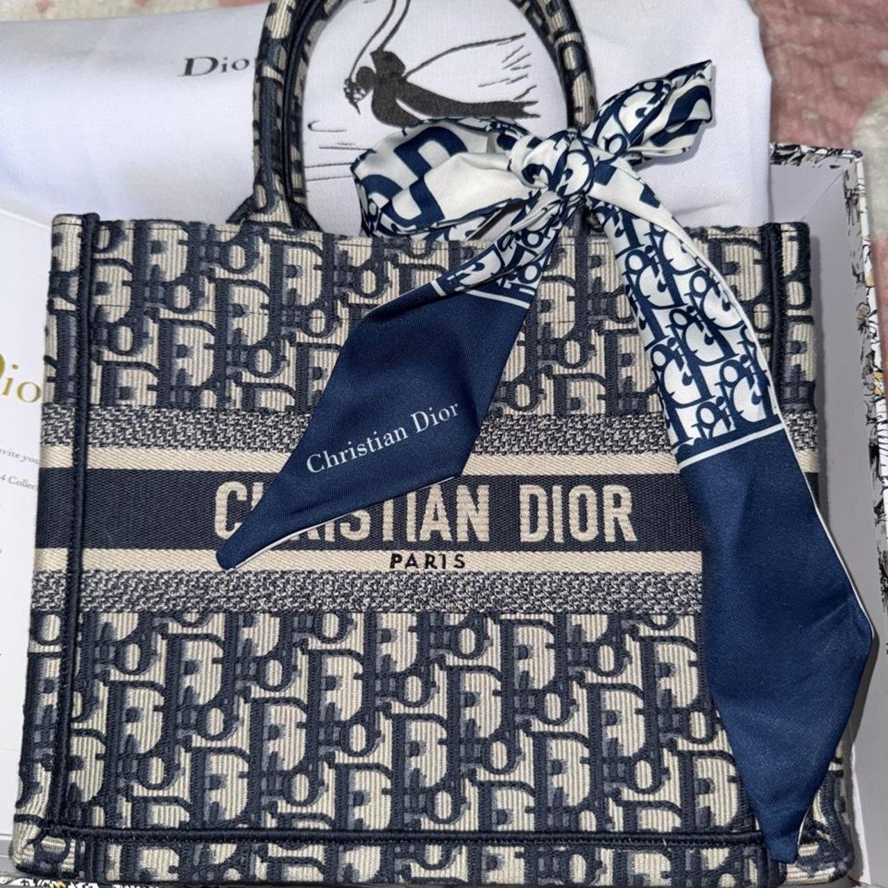 P0 Ecru and Blue Dior Oblique Embroidery - Image 1