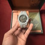 Audemars Piguet Men's Silver and Orange Watch - Image 3