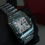 Men's Silver and Black Watch - Image 5