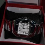 Men's Silver and Black Watch - Image 2