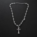 Y2K Style Silver Cross Pendant Necklace