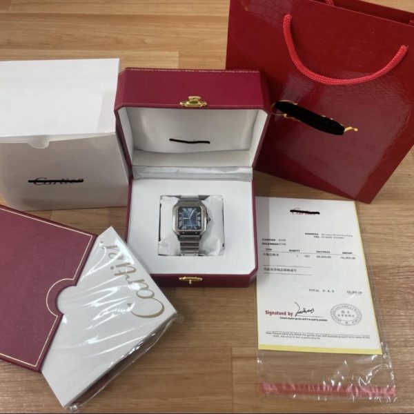 Cartier Men's Silver and Grey Watch