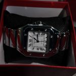 Men's Silver and Black Watch - Image 3
