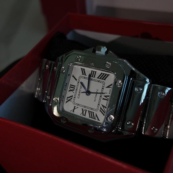 Men's Silver and Black Watch