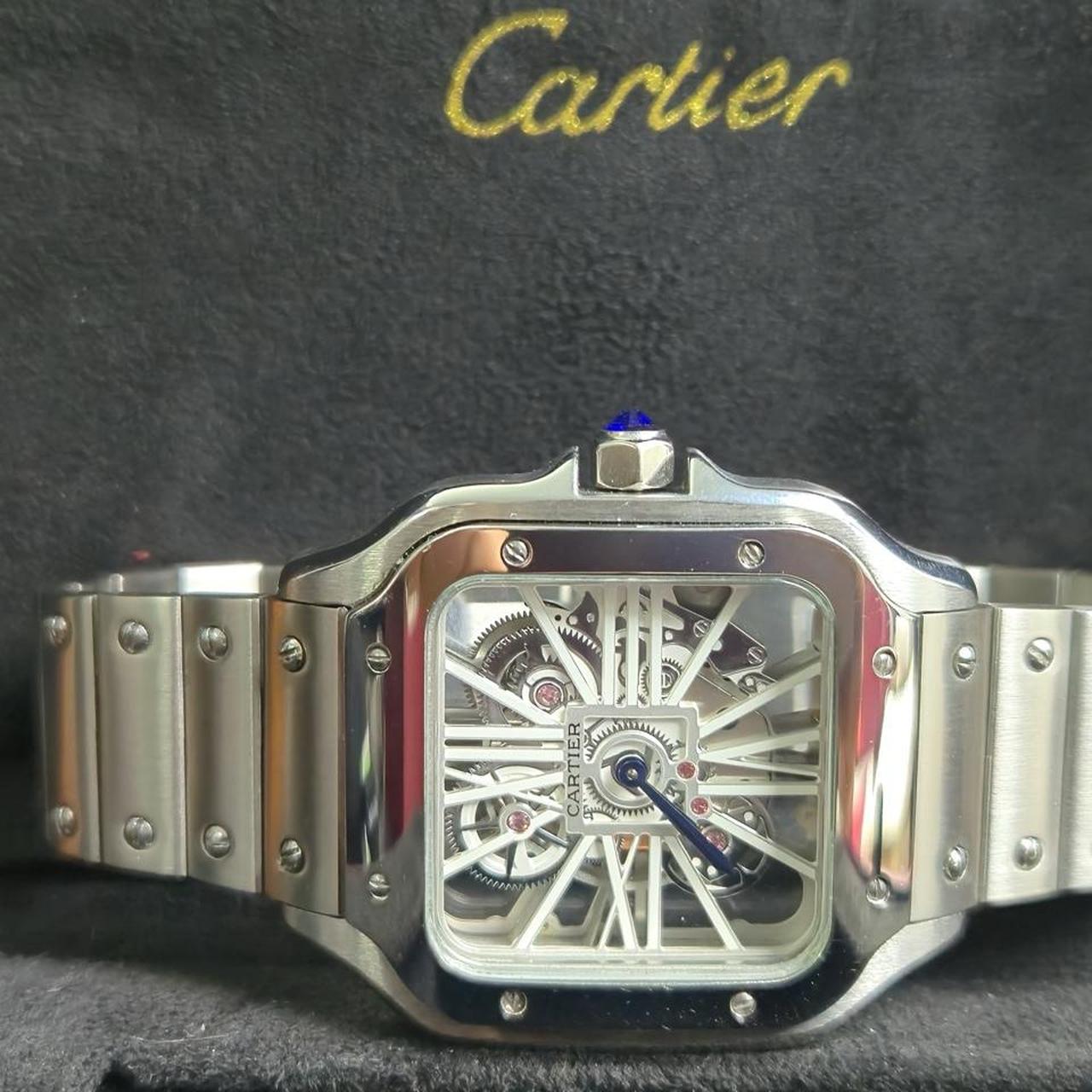 P0 Cartier Men's Silver and Gold Watch - Image 1