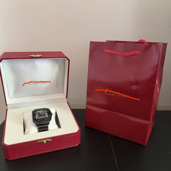 Cartier Santos black watch