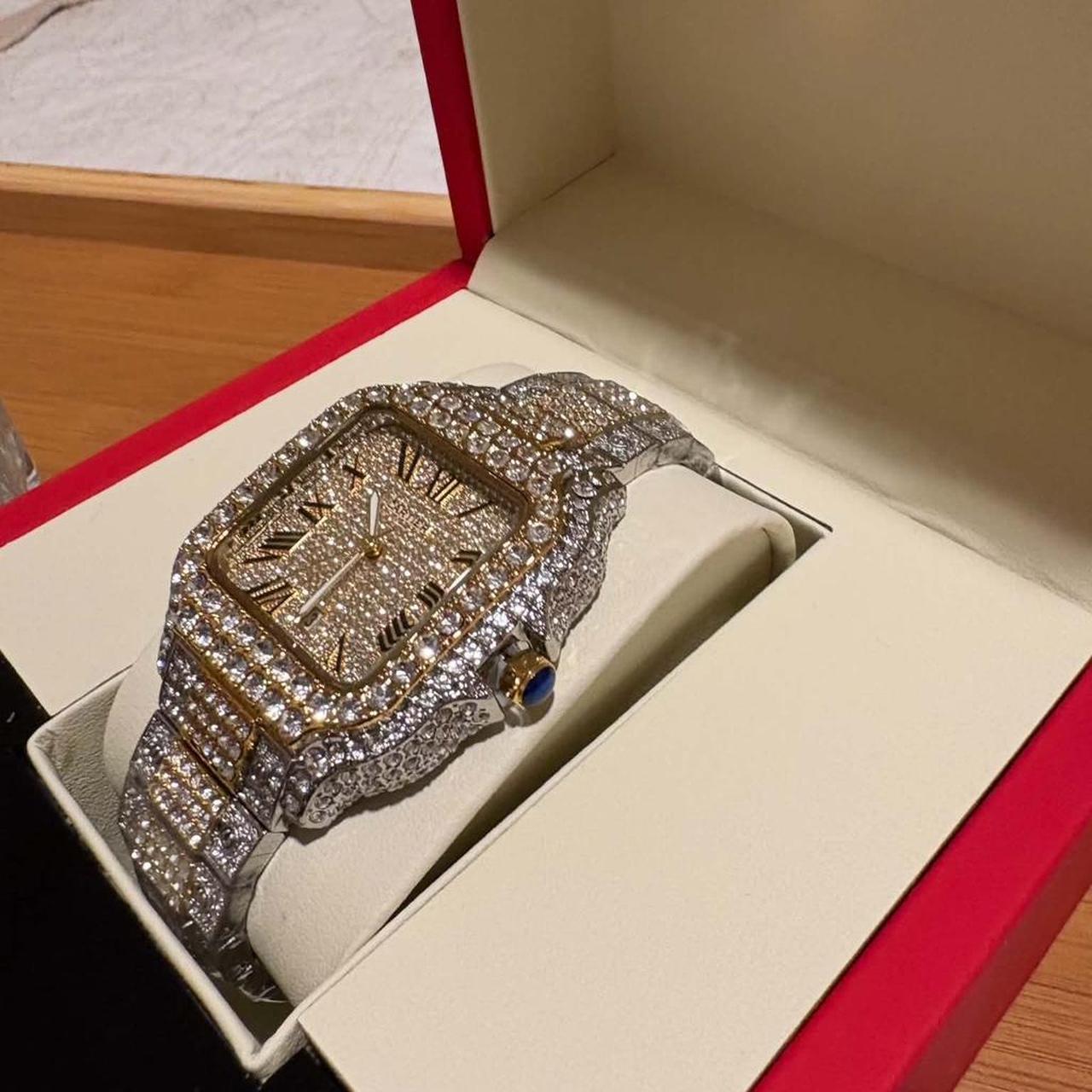 P0 Cartier Men's Silver and Gold Watch - Image 1