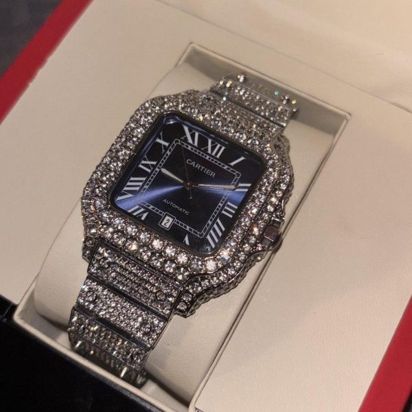 Cartier Men's Silver and Grey Watch