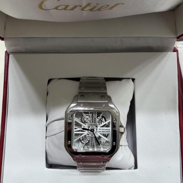 Cartier Men's Silver and Pink Watch